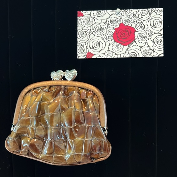 Brighton Brown Metallic patent Croco snap coin purse (NWOT) - Picture 2 of 4